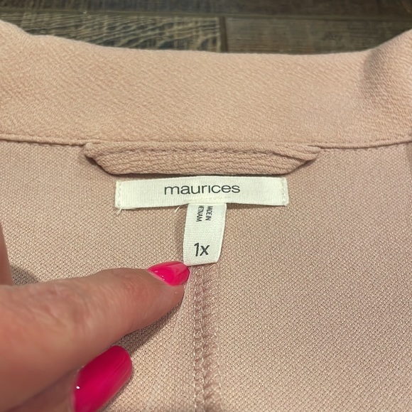 1X Maurices no button blush light pink colored blazer. - Picture 6 of 10